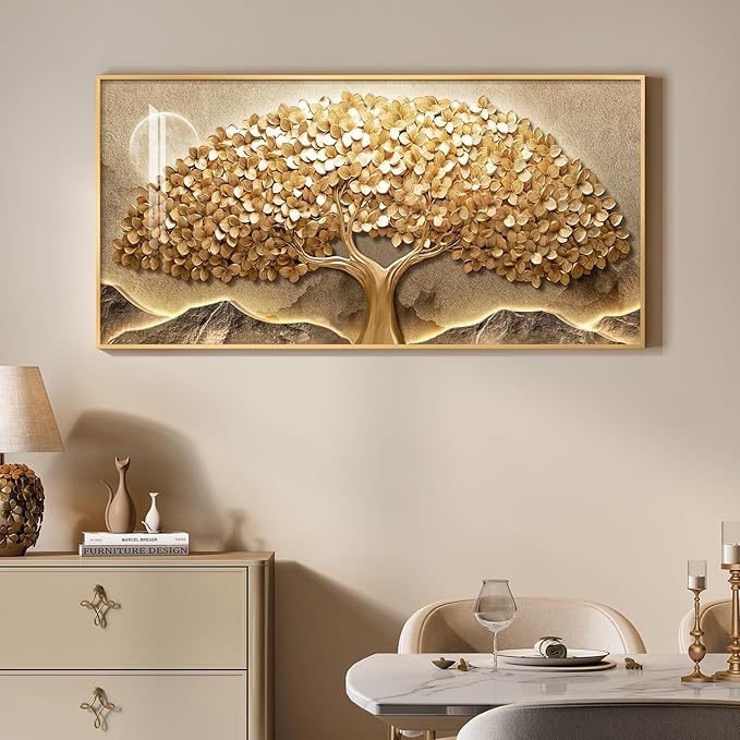 Large Framed Gold Tree of Life Wall Art