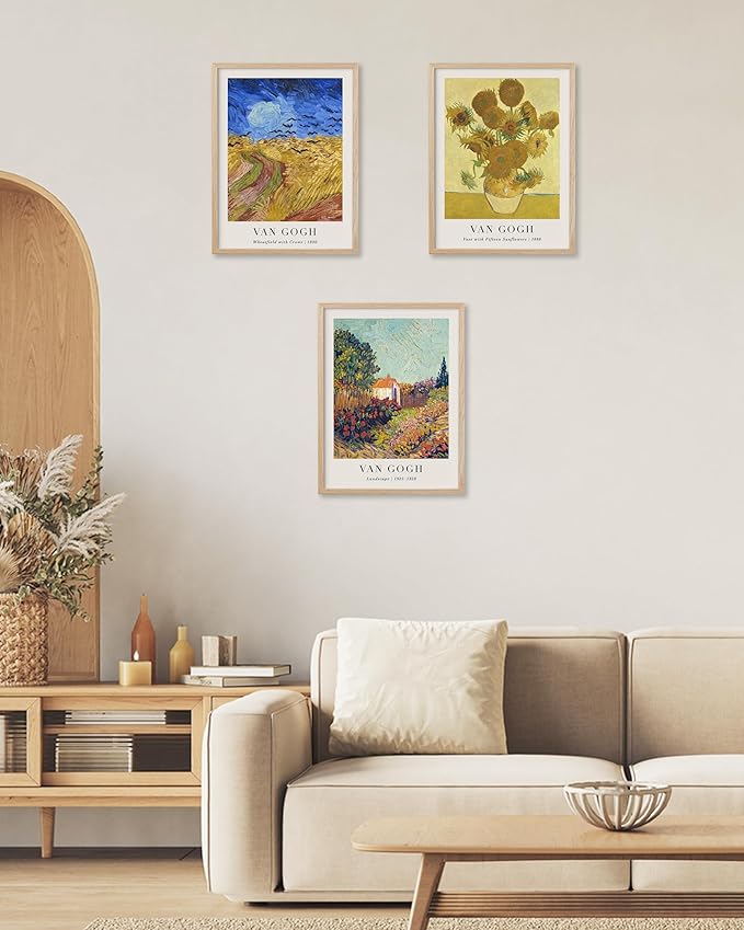 HesenDot Unframed Vincent Van Gogh Wall Art Prints Set of 3, 12x16in Classic