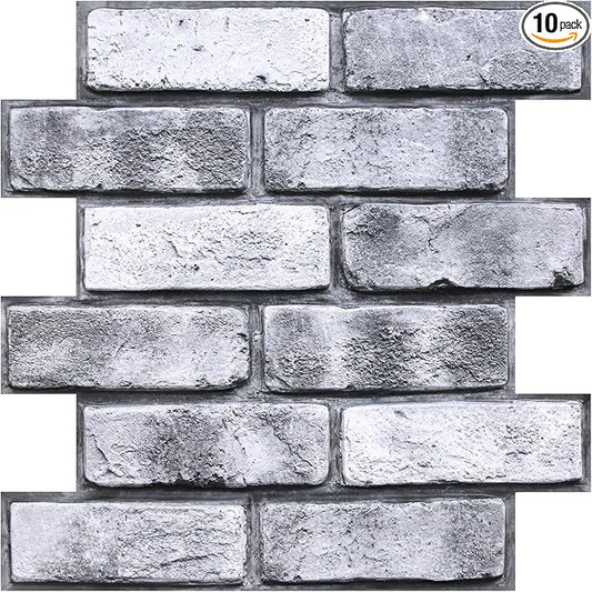 COMSTICKC 3D Faux Brick Wall Panel Peel and Stick, Small Size, Ultra-Light PVC