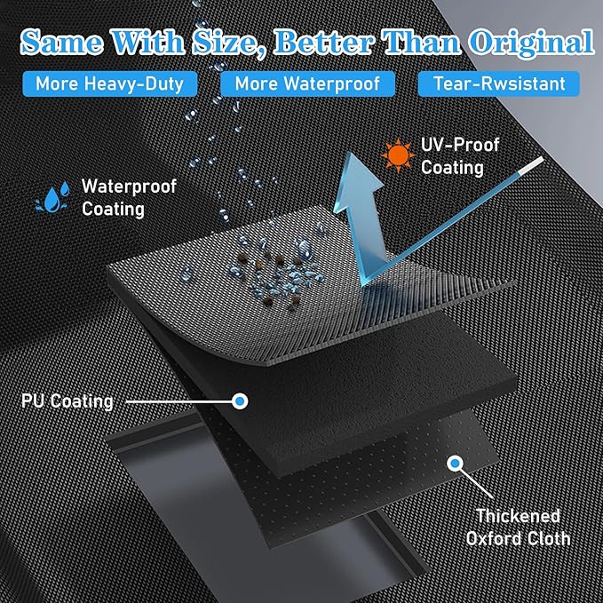 Utheer Grill Cover for Pit Boss 3-Series Gas Vertical Smoker, Upgraded Full-Length Heavy Duty 600D Waterproof Anti-UV Cover for Pit Boss PBV3G1/PBV3A1/10947, Double-Stitched Tear-Resistant Seams