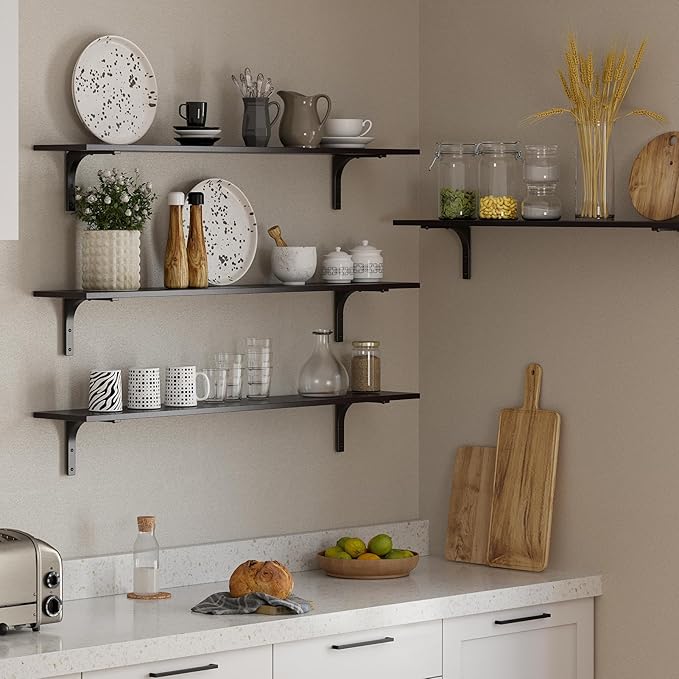 DINZI LVJ Long Wall Shelves, 47.3Inch Wall Mounted Shelves Set of 2, Extra