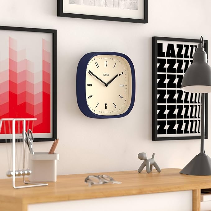 JONES CLOCKS® Marvel Wall Clock | Modern Retro Rounded Square Clock | 10 inch |