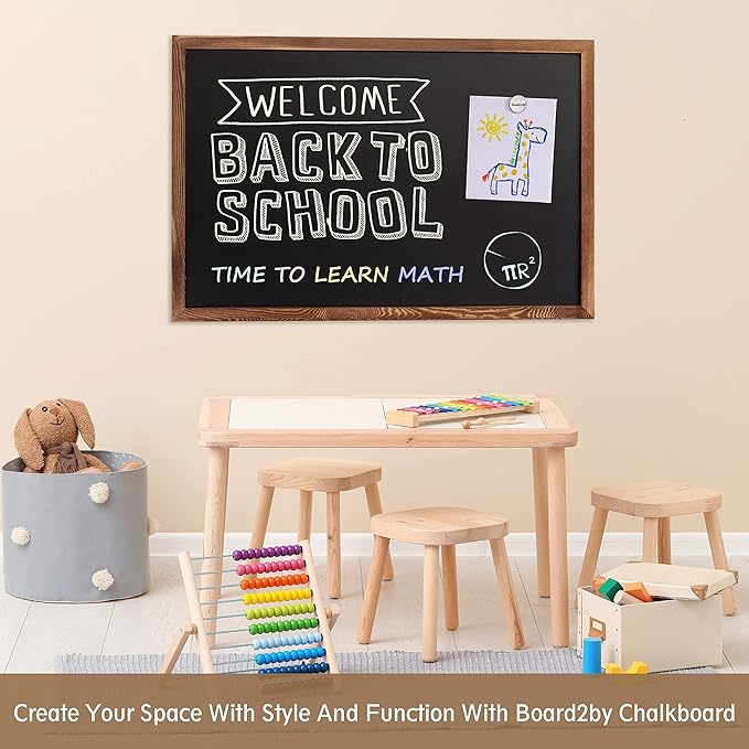 Magnetic Chalkboard Black Board 46 x 32, Extra Large Chalk Board Blackboard