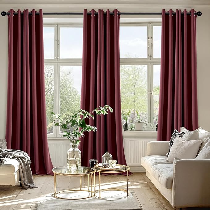 MIULEE Blackout Curtains for Bedroom Living Room 2 Panels, Thermal Insulated