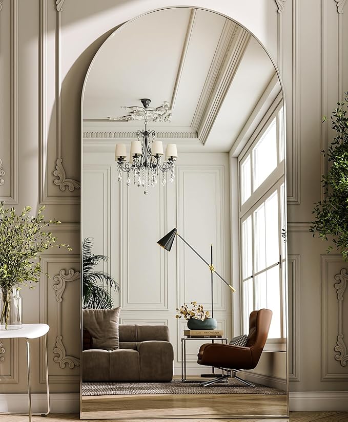 GLSLAND-34 x76 Arched Full Length Mirror-Oversize Floor Mirror Aluminum Alloy