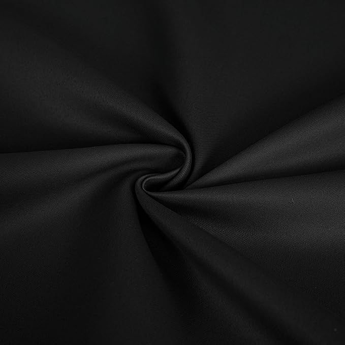 IGEMAEVE Black Blackout Sliding Door Curtains 96 Inch Length, Extra Wide Room