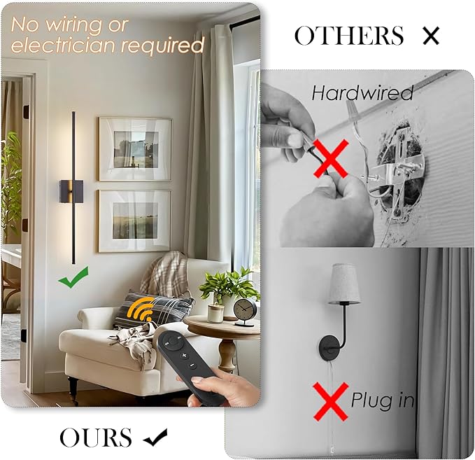 KARTOOSH Battery Operated Wall Sconces