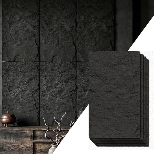 VooBang 4 Pack 3D Wall Panels, Lava Rock Molten Texture PU Wall Panels