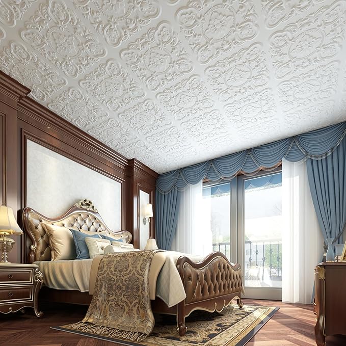 Art3dwallpanels 12 Pack Drop Ceiling Tiles, 24 x 24 Inch High Grade PVC 3D Wall