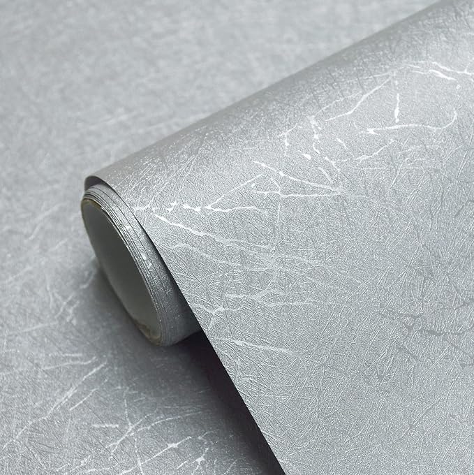 Cohoo Home Gray Peel and Stick Wallpaper Grey Silk Contact Paper