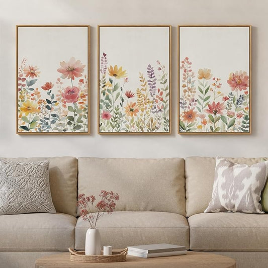 Framed Watercolor Floral Wall Art