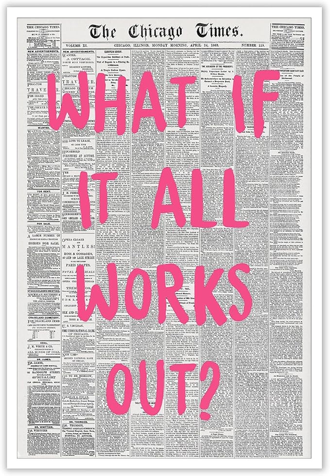 Liyark Retro Trendy Newspaper Canvas Wall Art