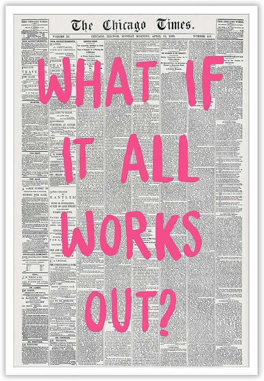 Liyark Retro Trendy Newspaper Canvas Wall Art