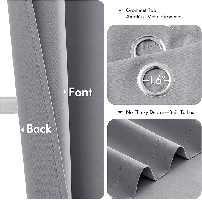 MIULEE Blackout Curtains for Bedroom Living Room 2 Panels, Thermal Insulated
