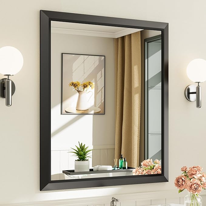Briivue 36x30 Inch Black Bathroom Mirror