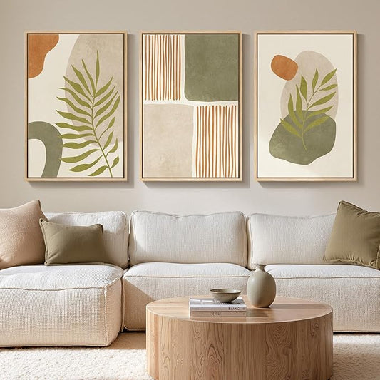 Large Framed Tropical Boho Wall Art