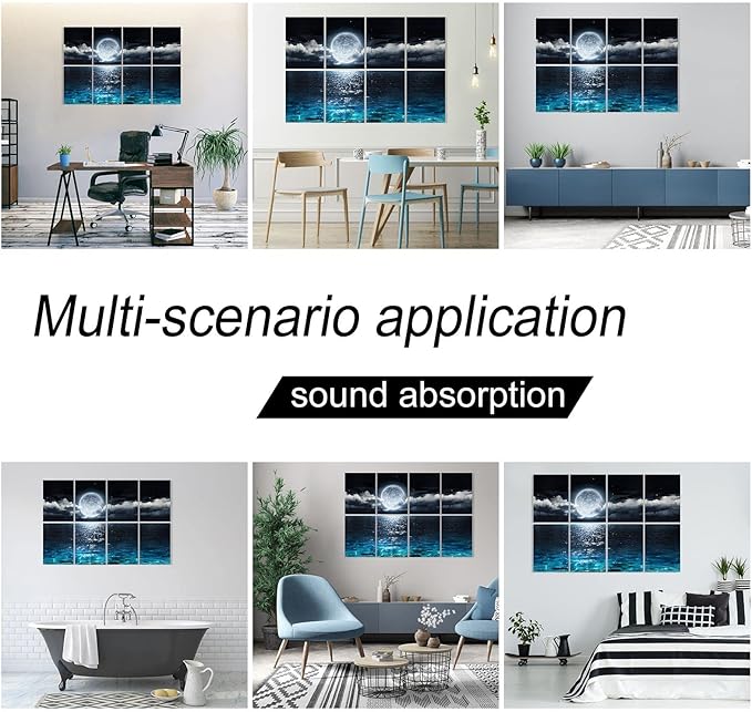 YPY Acoustic Panels, Soundproof Wall Panels: Sound Absorbing Wall Art, 8 Pack