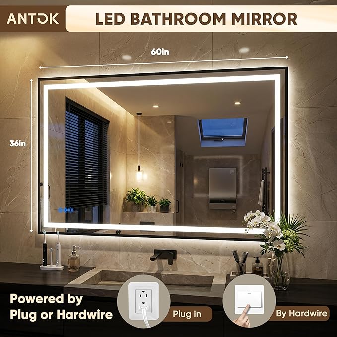 Antok 60X36 LED Bathroom Mirror