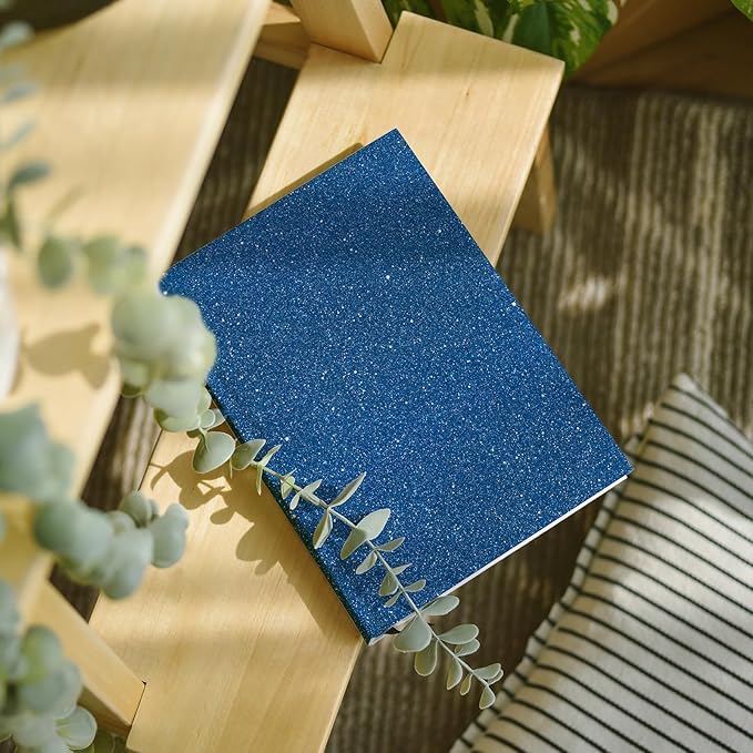 CRE8TIVE Blue Glitter Wallpaper Border Fabric Glitter Wallpaper Stick and Peel