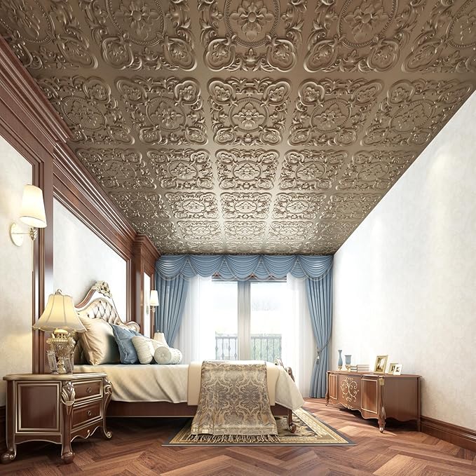 Art3dwallpanels 12 Pack Drop Ceiling Tiles, 24 x 24 Inch High Grade PVC 3D Wall