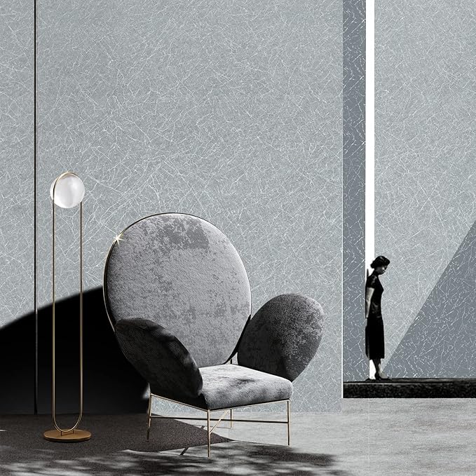 Cohoo Home Gray Peel and Stick Wallpaper Grey Silk Contact Paper