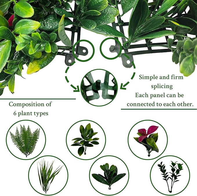 ODTORY Artificial Grass Wall Backdrop Panels: 40×40 in UV-Anti Greenery Boxwood