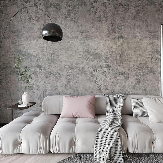 BAYYA Concrete Wallpaper Peel and Stick Grey/Brown/Beige Cement Contact Paper