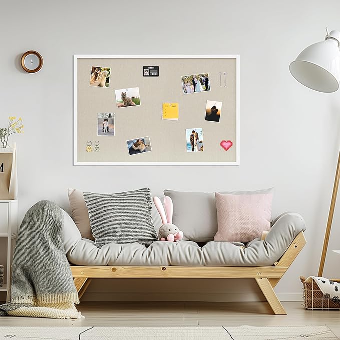 DAHAPYBOO Cork Board with Linen White 2Pack, Bulletin Board 36"x24" Hanging