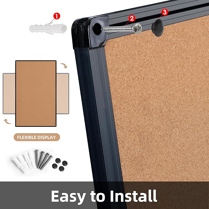 Extra Large Cork Bulletin Board 72" X 48", Wall Mounted Notice Pin Board