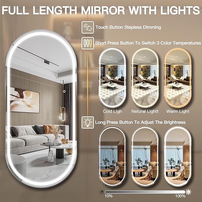 FENNIO 71" x 32" Large Wall Mounted Mirror