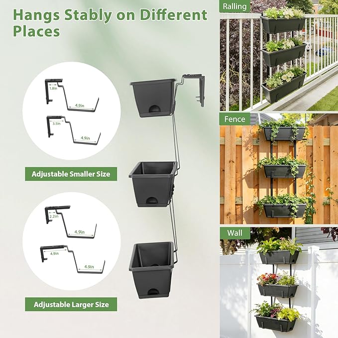 OYEAL Railing Planter Box Outdoor Deck Railing Planter Boxes Window Boxes