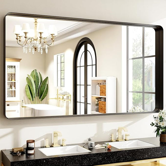 Easly 48"x30" Black Bathroom Mirror