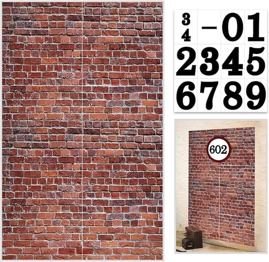 Brick Wall Party Backdrop, Wall Decoration, Curtains Door, Old Red Brick Wall
