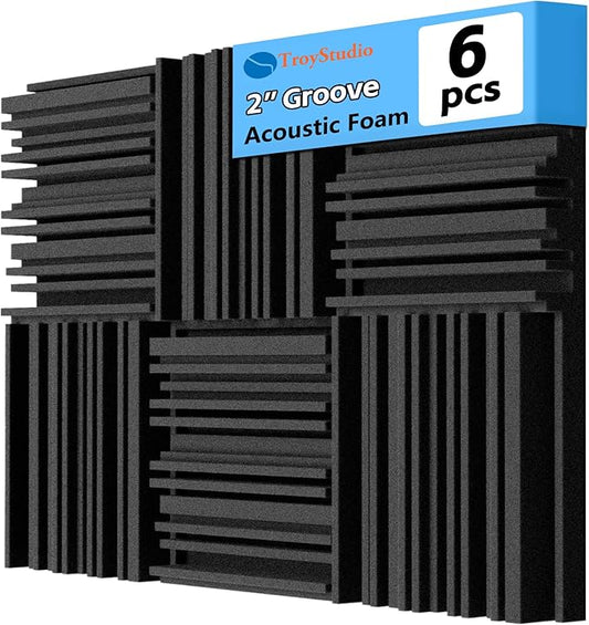 TroyStudio Thick Acoustic Foam Panels, Dense Soundproof Padding Tile, Recording