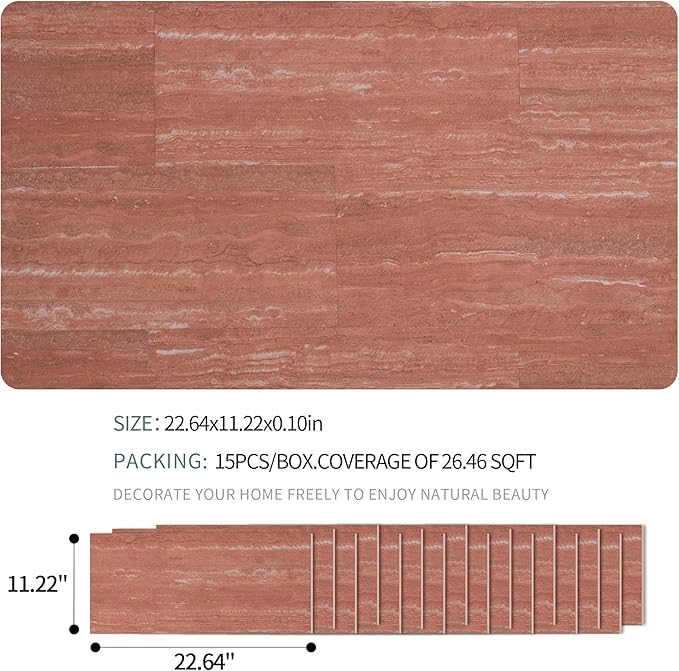 SINGULARWOOD 15pcs/26.46 sq ft Soft Stone Wall Tiles, Flexible Travertine Rock