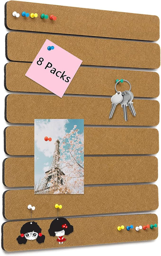 8 Pack Felt Pin Board Bar Strips Bulletin Board