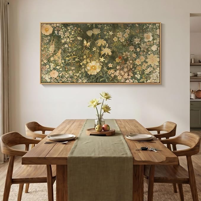 Large Framed Vintage Botanical Wall Art