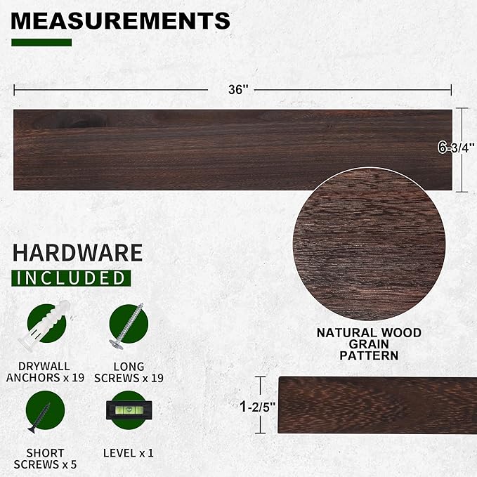 Marsmiles Wood Floating Shelves