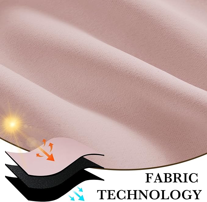 RYB HOME Bedroom Blackout Curtains 80 inches Long, 100% Blackout Thermal