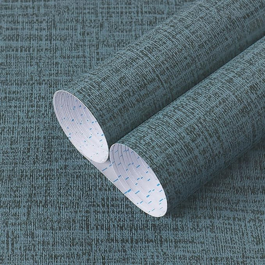 Guvana Grasscloth Peel and Stick Wallpaper Blue Textured Contact Paper Modern
