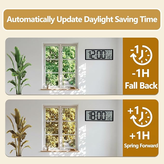 Maxstar Large Digital Wall Clock, Desktop/Wall Mounted