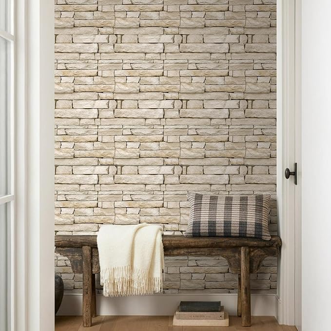 COMSTICKC 3D Peel and Stick Faux Stone Wall Sticker, Ultra-Light Thin PVC Rock