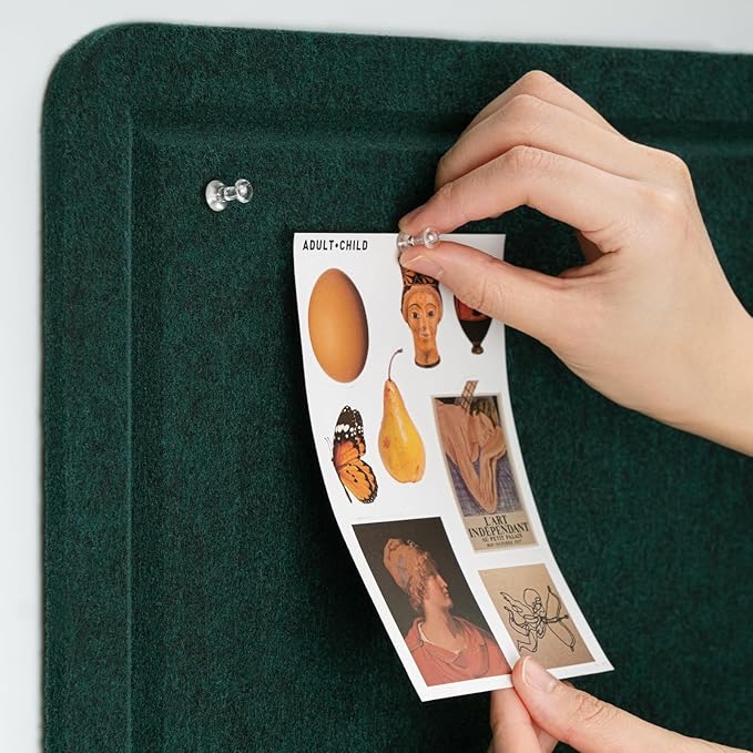 Bulletin Board, 24 x 18 inches Felt Board Decorative Pin Board, Cork Board