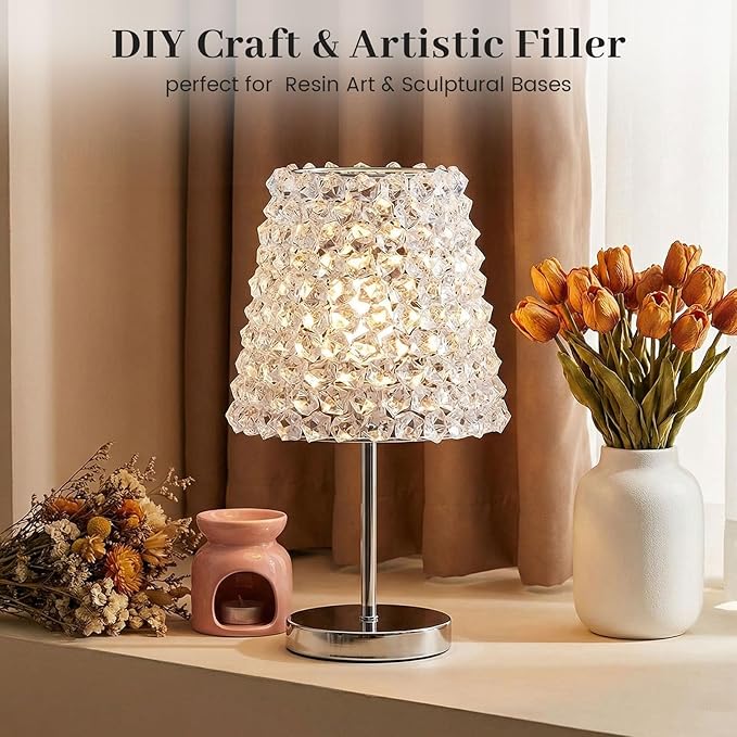 DomeStar Fake Ice, 150PCS Fake Diamonds, Plastic Diamonds Acrylic Rocks Vase Fillers for Centerpieces Wedding Party Table Scatter Food Display