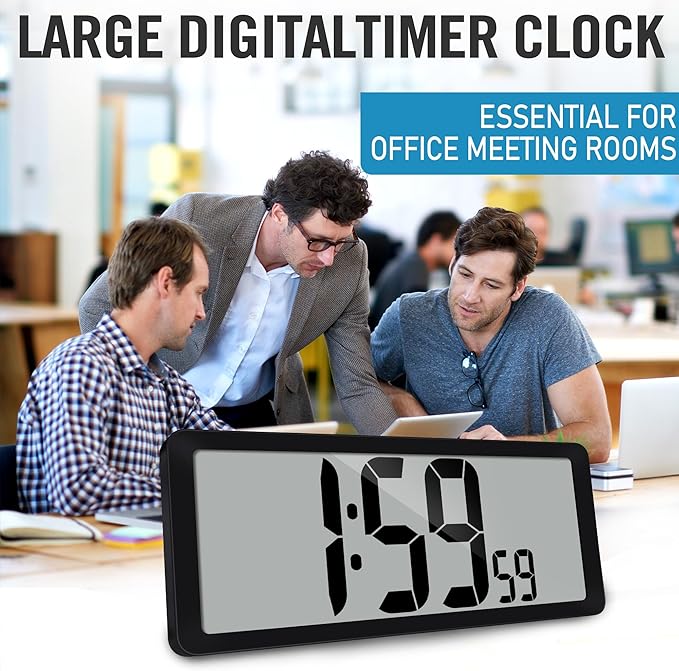 TXL 14.2"" Large Digital Wall Clock Battery Operated, Digital Clock Large
