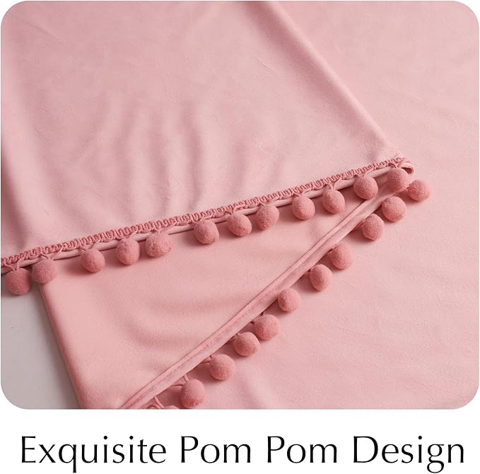NICETOWN Blush Pink Velvet Curtains 84" Long