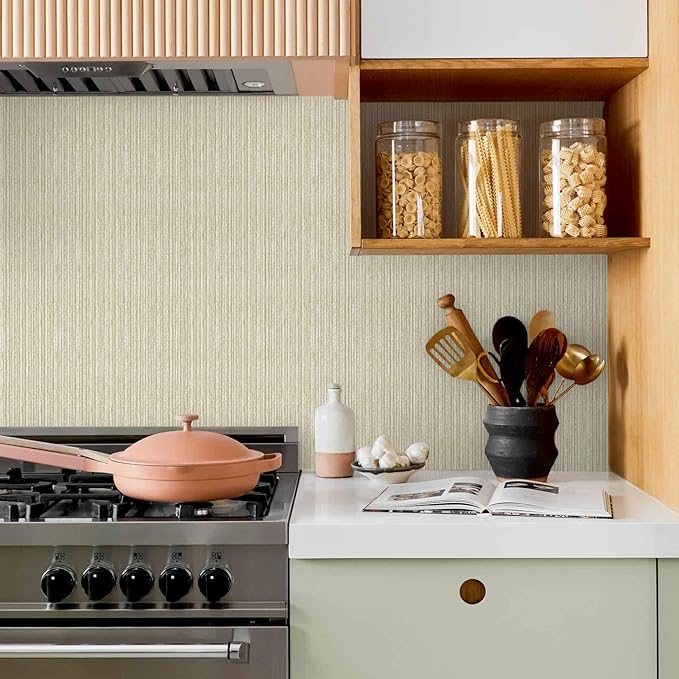 MelunMer Grasscloth Peel and Stick Wallpaper 17.3"x78.7", Contact Paper