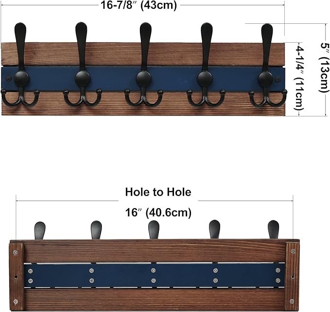 SKOLOO Rustic Wall Mounted Coat Rack