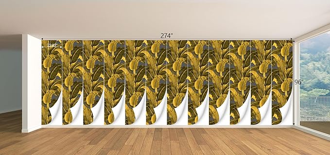Vintage Gold Banana Leaf Bathroom wallpeper Living Room Bedroom Tropical Plant