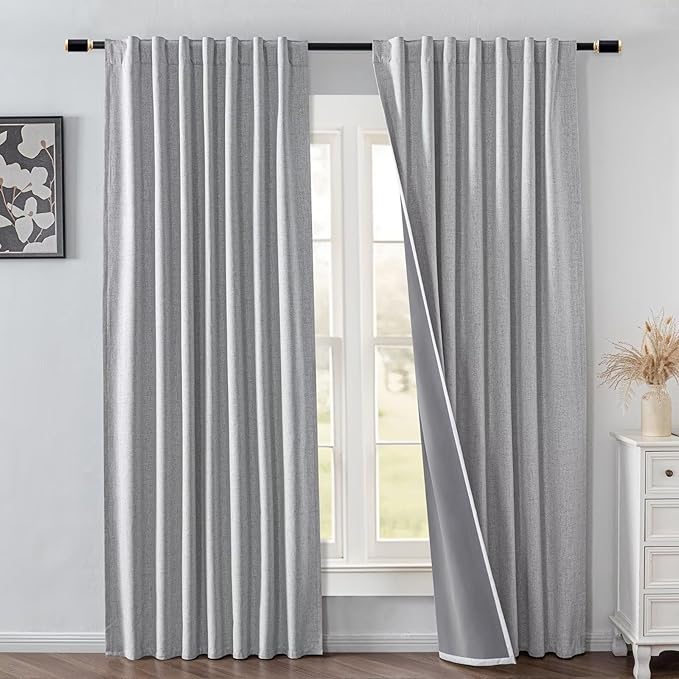 IGEMAEVE 100% Blackout Curtains 108 Inches Long